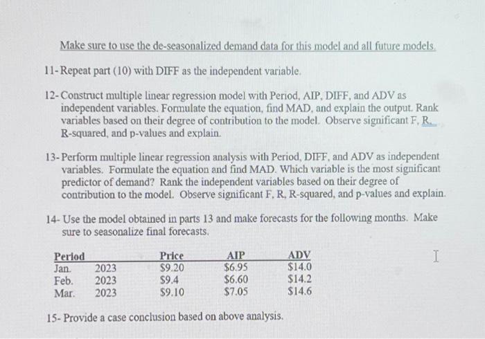 and all future models. 11-Repeat part (10) with DIFF as the independent