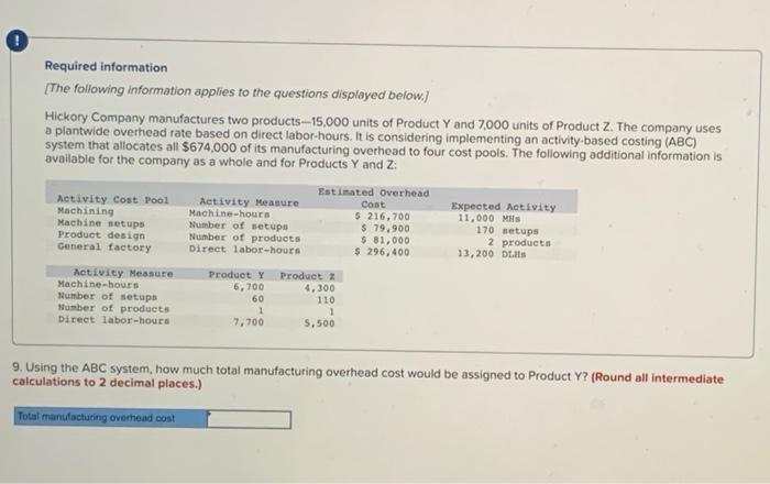 and Z : Required: 1. What is the company's plantwide overhead rate?