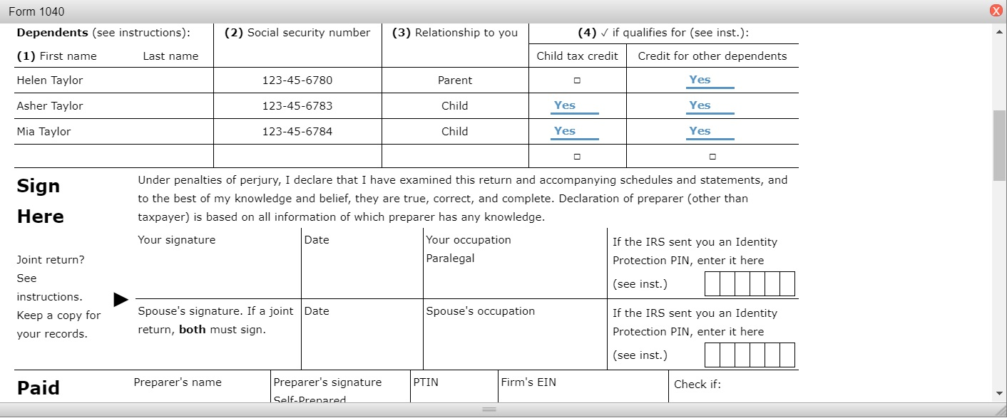 Springfield general purpose bonds Inheritance from Daniel 1,100 3,000 4,400 Life insurance