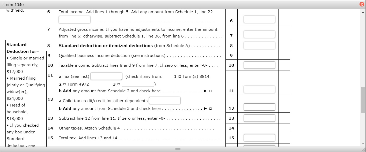 Proceeds from estate sale Federal income tax refund (for 2017 tax overpayment)