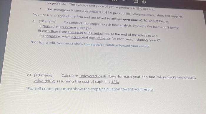 store. The project requites an uplrant. investment of $8,300.000 and is assumed