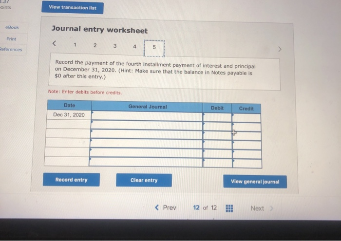 and principal on December 31 of each year from 2017 through 2020.
