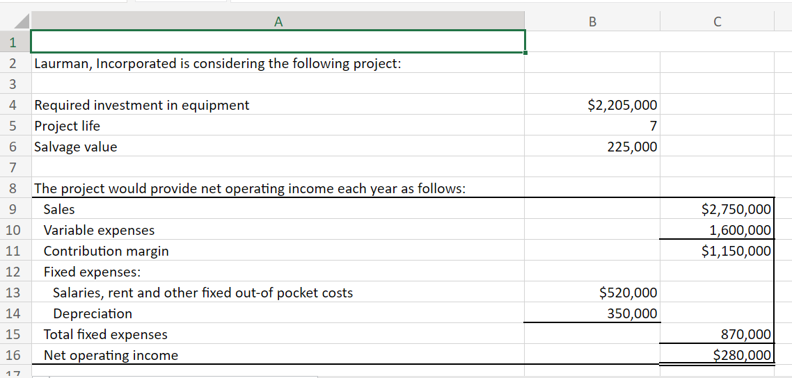 \begin{tabular}{|c|c|c|c|} \hline & A & B & C \\ \hline \multicolumn{4}{|l|}{1}