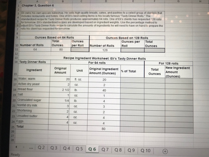  1 Chapter 3, Question 6 3 Ei o ns his own