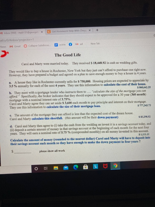  + Inbox (990) - mpb131@georget C Get Homework Help With Cheg