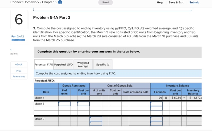 0 Saved Help Save & Exit Submit Required information Problem 5-1A Perpetual: