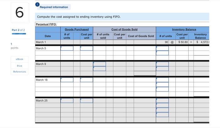 Alternative cost flows LO P1 (The following information applies to the questions