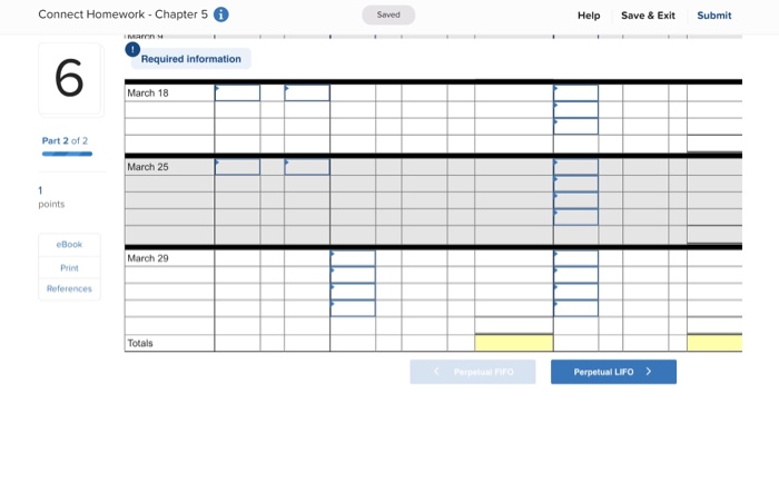 displayed below.) Part 2 of 2 Warnerwoods Company uses a perpetual inventory