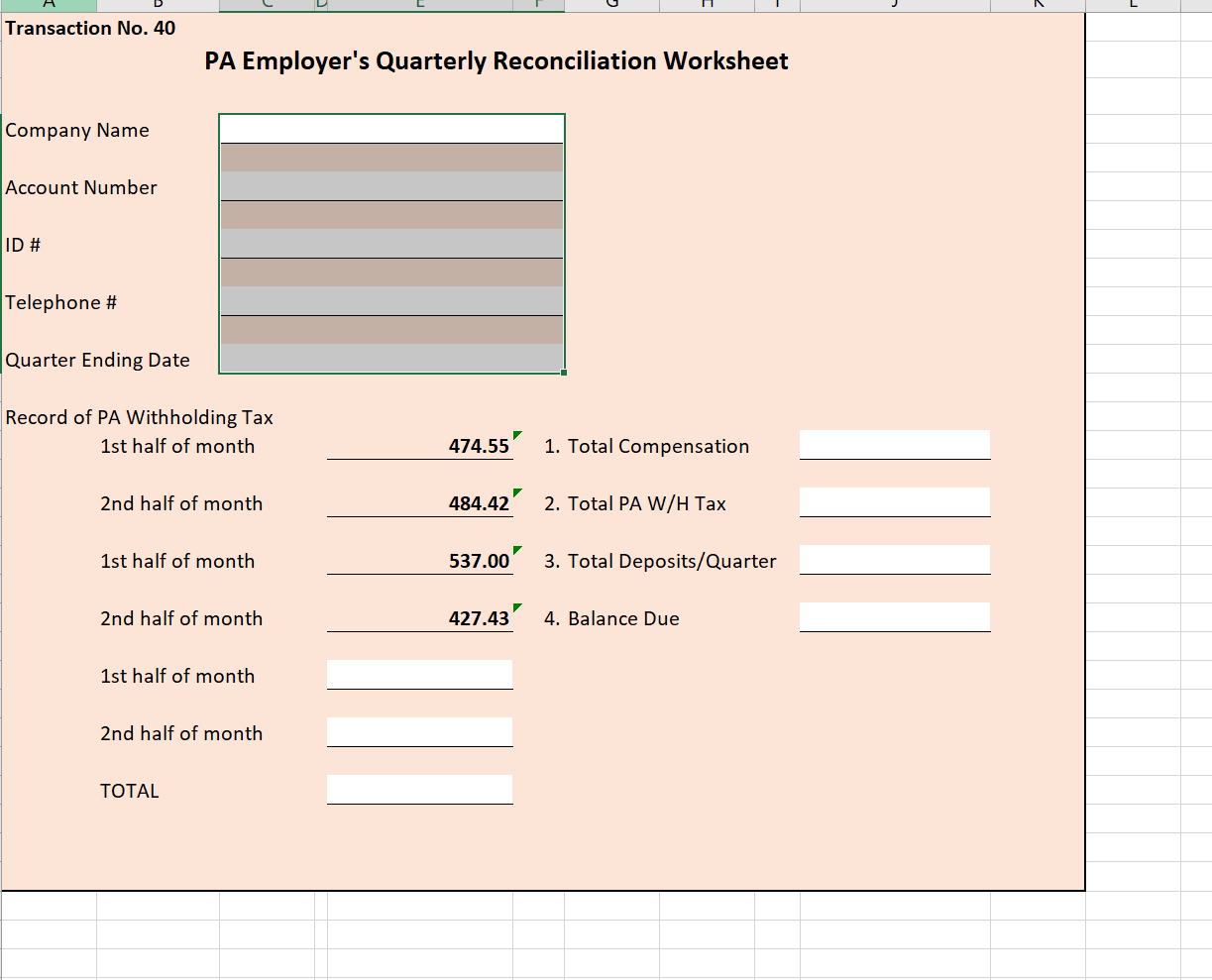 are being submitted with the form. Employer Identification Number Name Month Tax