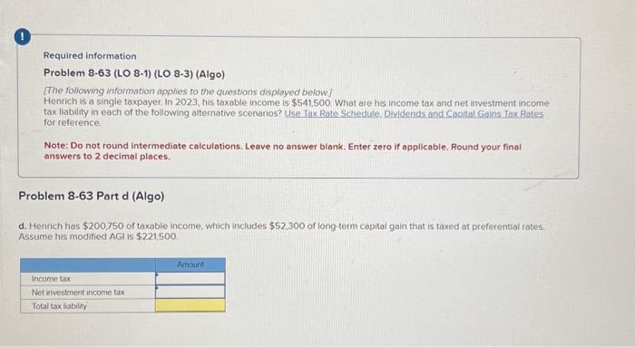 tax and net investment income tax hability in each of the following