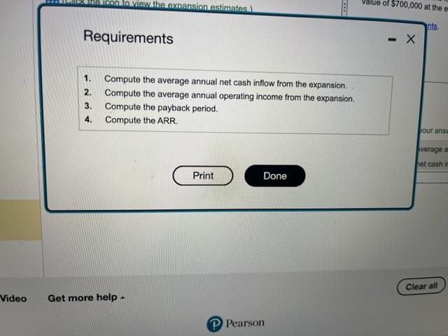 10 -year life and generate net cash inflows of $325,000 the first