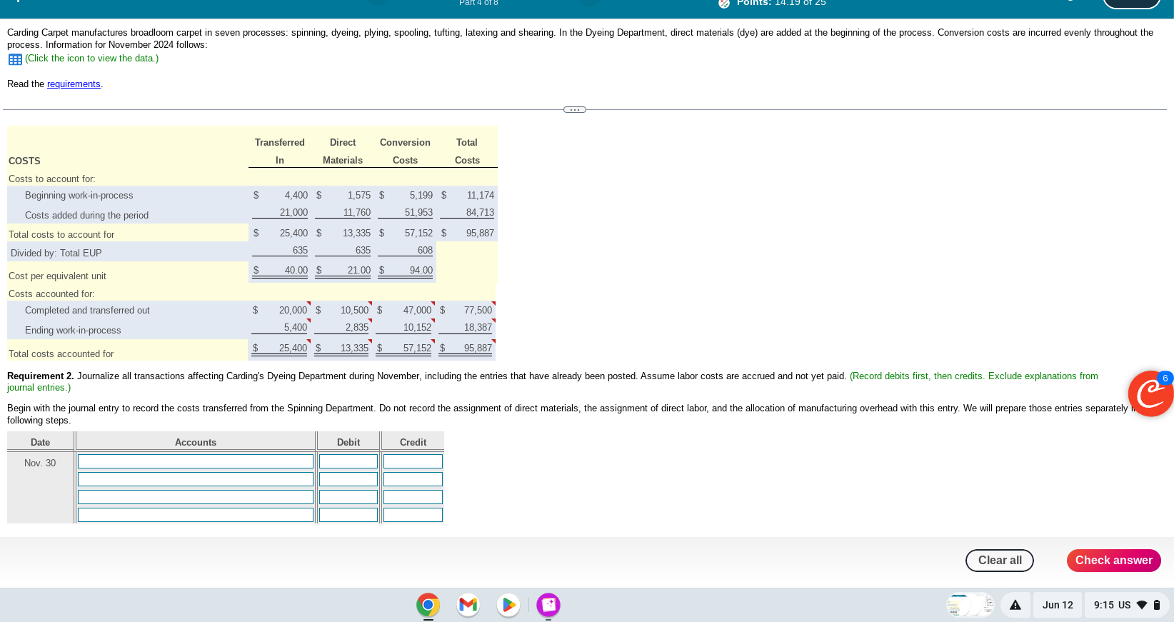  Need help with the numbers provided in this questions process. Information