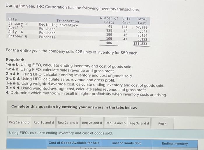 I only need help with 1-a &b and 1-c &d During the