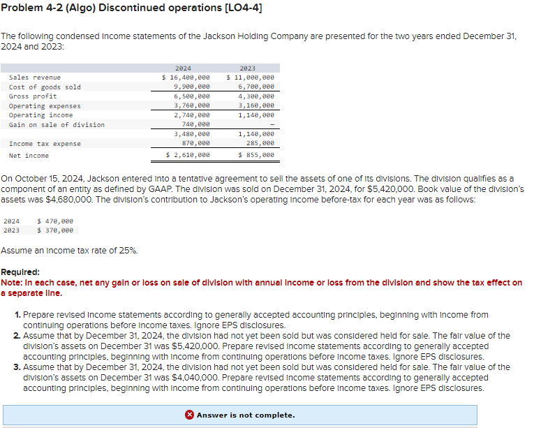 PLEASE! NEED HELP URGENTLY Answer is not complete. Complete this question by
