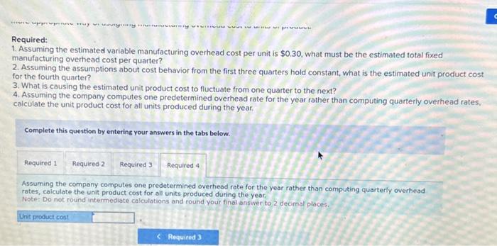 is $0.30, what must be the estimated total fixed manufacturing overhead cost
