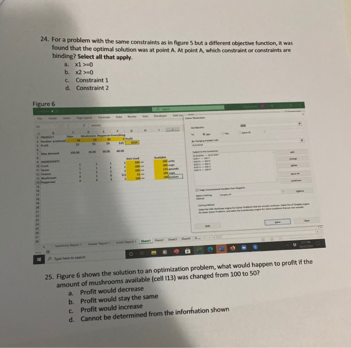  question number 25 24. For a problem with the same constraints