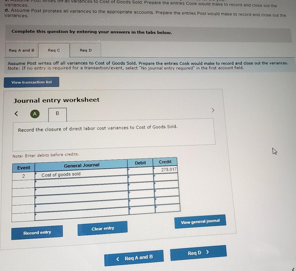 and video systems. The year just ended was Post's first year of