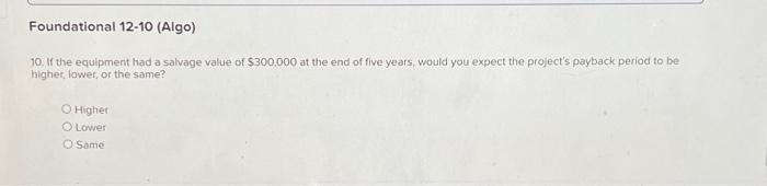 15 (Algo) [LO12-1, LO12-2, LO12-3, LO12-5, LO12-6] The following information applies to