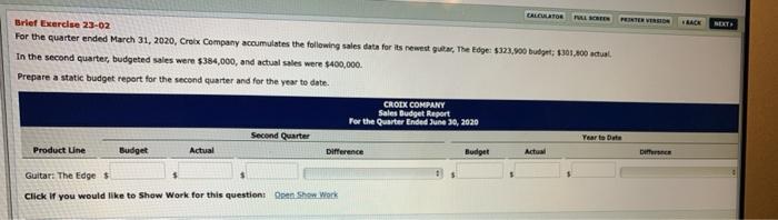 need help on both please TRACK NEXT CALCULATOR FREE Brief Exercise 23-02