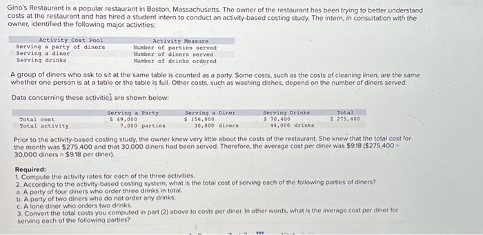 answers in the tabs below. Using the ABC data, determine the total