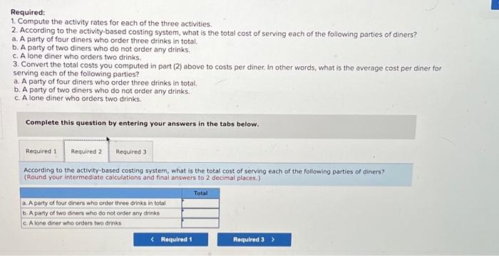 two products, titanium Rims and Posts. Data regarding the two products follow: