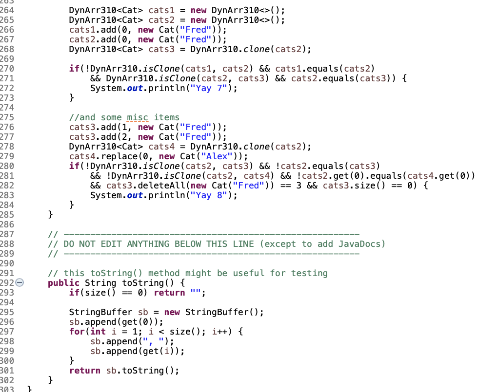 private Til data; 11 12 private int size; @SuppressWarnings ("unchecked") public DynArr310()
