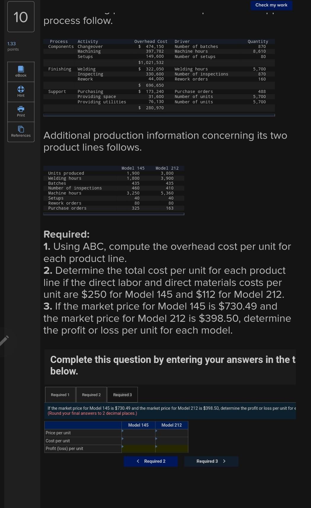 systems in its components department. The mechanical systems are combined with the