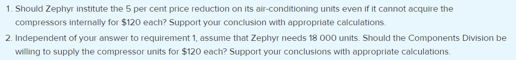 000 Manufacturing costs: Compressor $ 280 $ 4 200 Other direct material