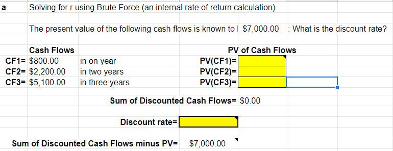  Working from the top down, enter data needed from the text