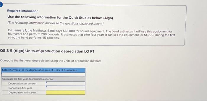 (Algo) [The following information applies to the questions displayed below.] On January