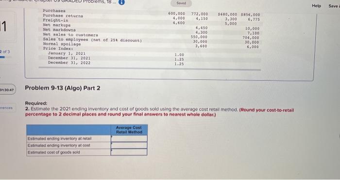 (L09-3, 9-4, 9-5) The following information applies to the questions displayed below)