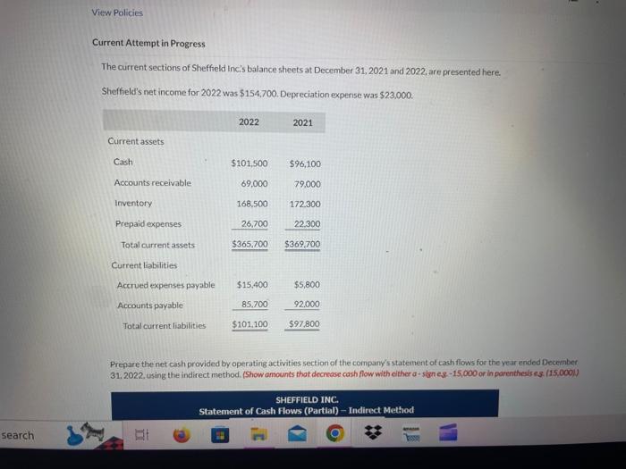  search View Policies Current Attempt in Progress The current sections of