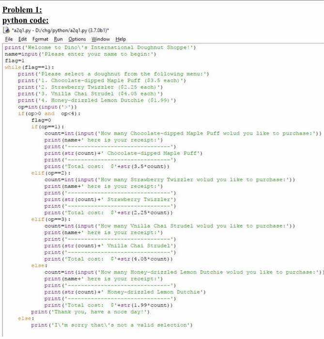 doughnuts", the information for their order is added to a file called