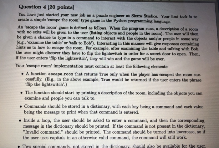  python question using thonny Question 4 (20 points) You have just