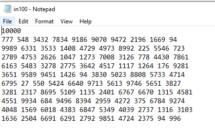 array as A. use numbers from the list as array indexes. When