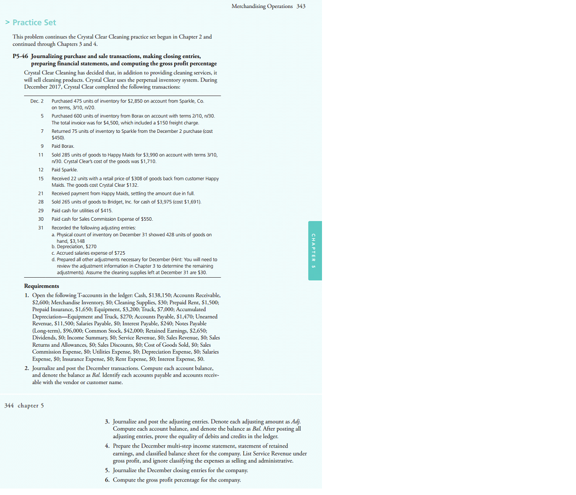  Merchandising Operations 343 > Practice Set 7 9 11 12 15