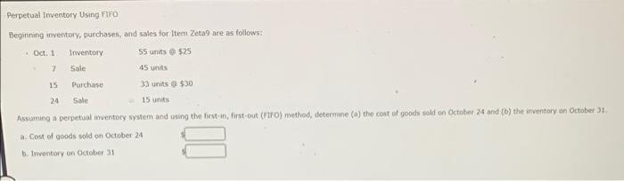  Perpetual Inventory Using FIFO Beginning inventory, purchases, and sales for Item