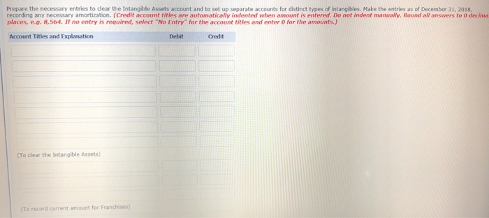 single account for all intangible assets. The following summary discloses the debit