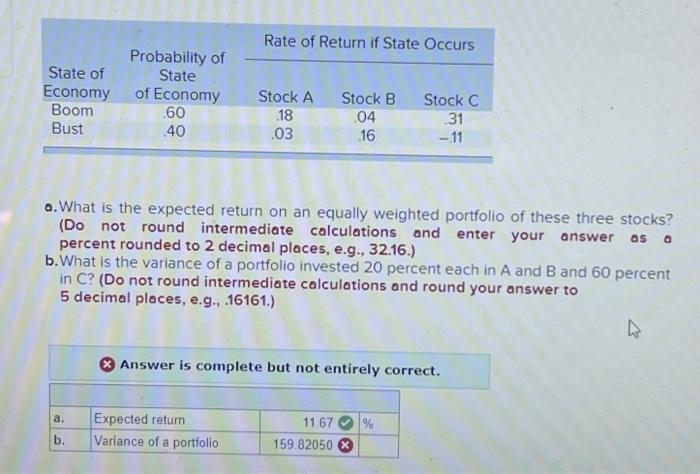  a. What is the expected return on an equally weighted portfolio
