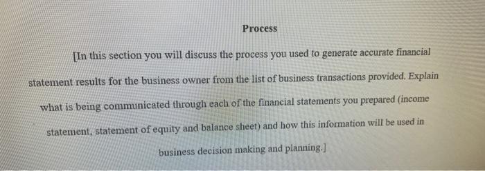 do the financial statements but Im struggling to write this report on