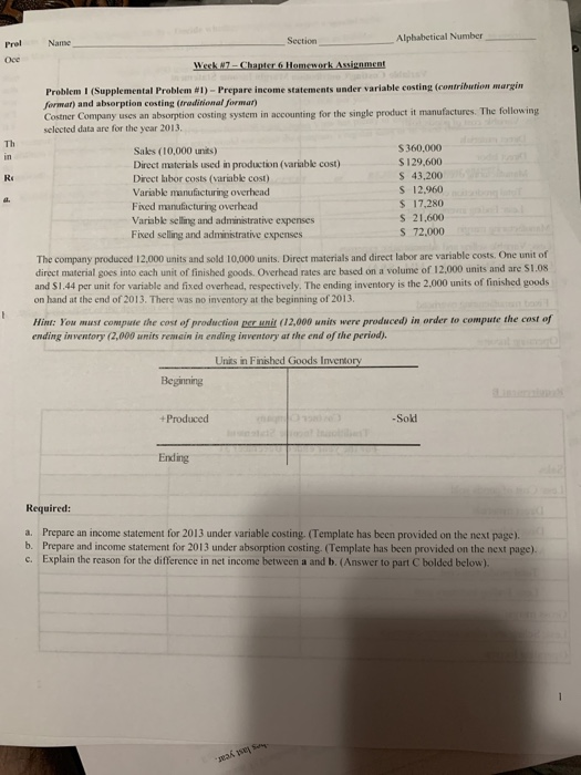  Prol Name Alphabetical Number Section Oce Week M7 - Chapter 6