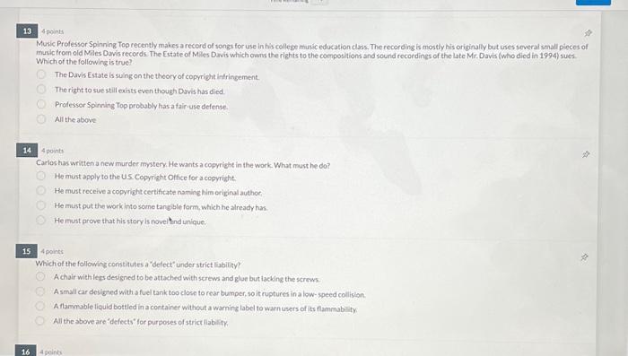 please help its timed ! answer all 3 thank you 13. 4points