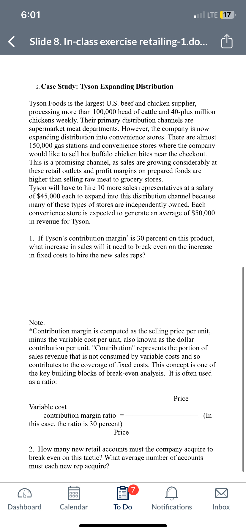  6:01 -1l LTE 17 Slide 8. In-class exercise retailing-1.do... 2. Case