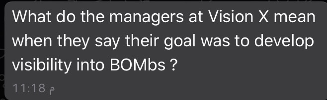  What do the managers at Vision X mean when they say