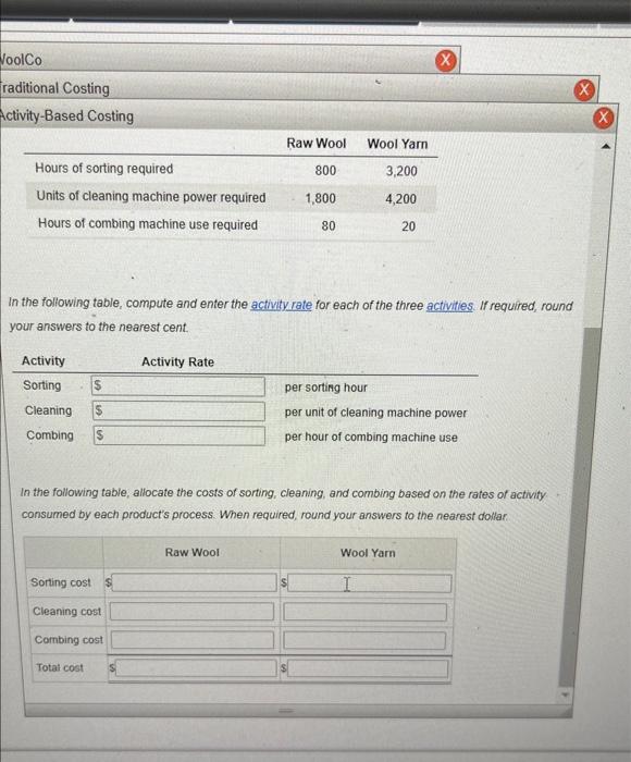 You've just been hired as a production manager at WoolCo. Currently WoolCo