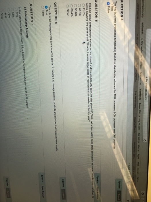  com UESTION 4 O True O False QUESTION 5 The Eco-spout