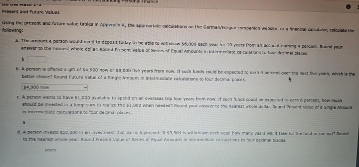  Present and Future values Using the present and tuture value tables