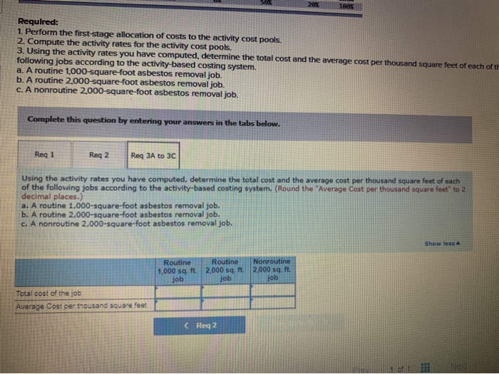 jobs 108 nonroutine jobs Other (organization-sustaining costs and idle capacity costs) None