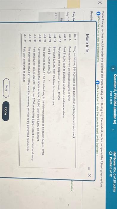 from joumal entries.) Jan. 1: Moore contrbuted $60,000 cash to the business,