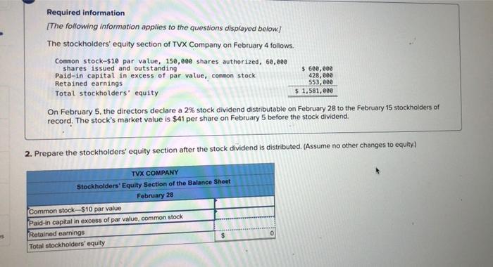  please show work and explain so i can understand Required information